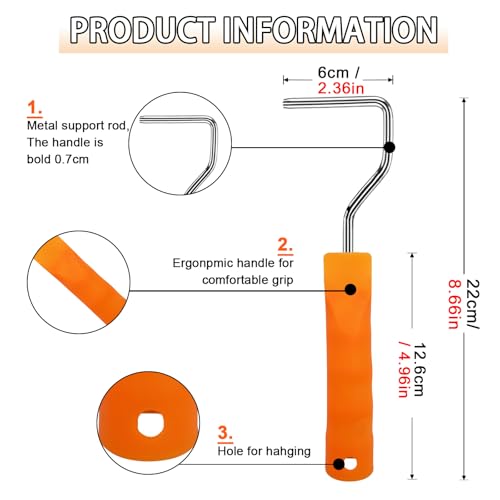 10 Pcs Paint Roller Cover with Frame Set,2"Microfiber Roller,3/8"Nap - size: 2", 10 pcs + 1 frame
