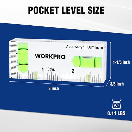 WORKPRO 3 Inch Magnetic Pocket Level - size: 3 Inch