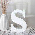 AOCEAN 4 Inch White Wood Letters Unfinished Wood Letter for Wall Decor Decorative Standing Letters Slices Sign Board Decoration for Craft Home Party Projects (S) - style: S