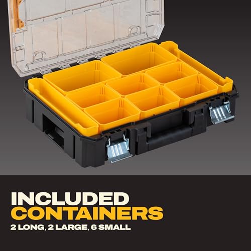 DEWALT TSTAK Tool Organizer,Small Parts and Screw Organizer Tool Box with Removable Compartments,(DWST17805),(Pack of 4) - size: 17.25" L x 13.25" W x 4.62" H (Pack of 4)
