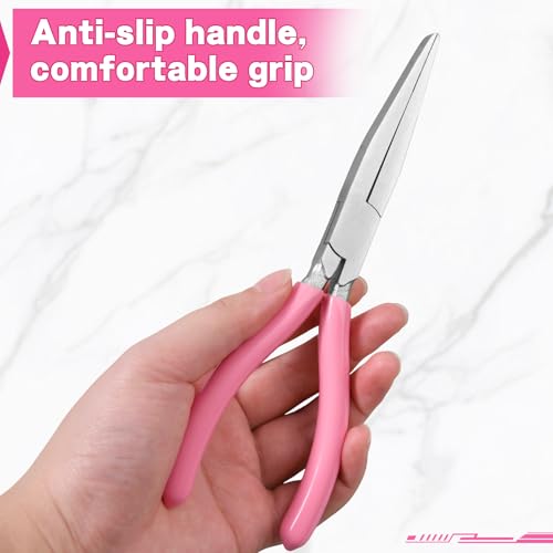 7.5" Long Flat Nose Pliers Serrated Jaw Extra Long Nose Plier Duckbill Pliers Jewelry Making Supplies for Jewelry Making, Fishing, Wire Wrapping, Flat Plier for Hard to Reach Narrow Spaces - style: 7.5" Flat Nose Plier Serrated Jaw