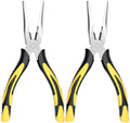 Long Needle Nose Pliers-8’’Soft Grip with Wire Cutter for Home,2pcs - size: Two-8in