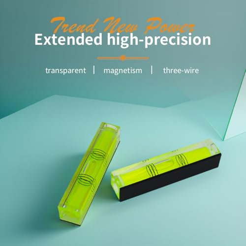 High precision mini bubble, double line small level bubble, three line flat ball, household level ruler can be turned 180 degrees (Magnetic, 80 * 17 * 15mm（4PCS)) - size: 80*17*15mm（4PCS)