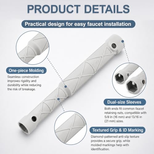 Sink Wrench Faucet Wrench Tool - Compatible with Moen 118305, Multifunctional Kitchen Faucet Installation & Removal Tool for Sink Drain Repair