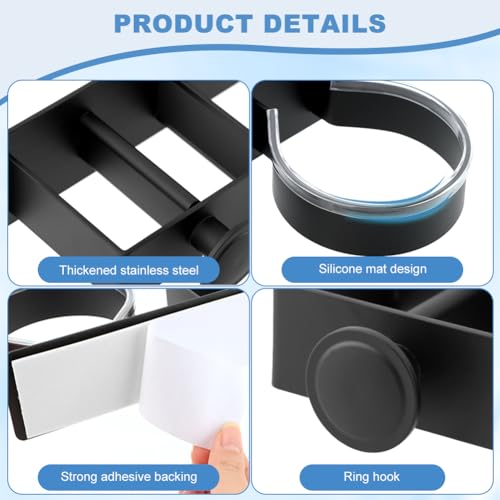 CALIDAKA Hair Dryer Holder Wall Mounted, Hair Dryer and Straightener Holder, Hair Tool Organizer for Bathroom, Suitable for Most of Hair Dryers(COLOR:black)