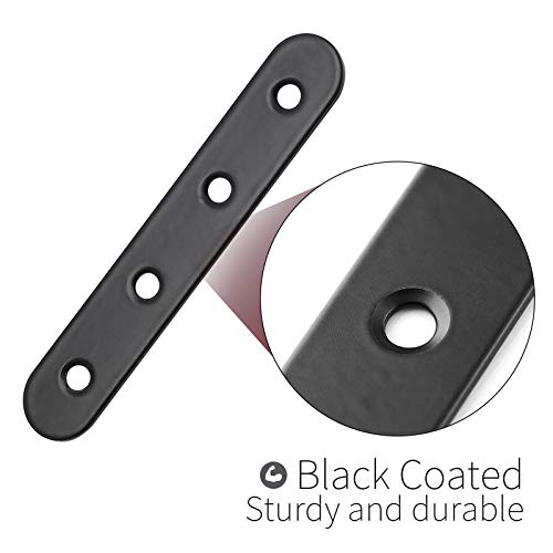 Jiozermi 12 Pcs Straight Brace, 3.8" x 0.69", Stainless Steel Black - size: Black, 3.8” x 0.69”, 12 Pcs