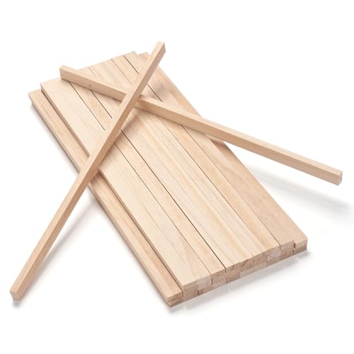 Wood Strips Slats Wooden Sticks for Crafts 1/4" × 1/2" × 12", 30 PCS Thin Wood Trim Planks Lumber Flat Boards Pieces Square Wooden Dowel Rods for Crafting, Woodworking, Model Making - size: 1/4x1/2x12 in - 30PCS