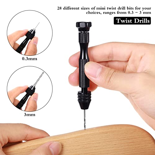 Mudder 57 Pcs Micro Drill Bits & Pin Vise Set 0.1-3mm, Black - color: Random Color Pcb Drill