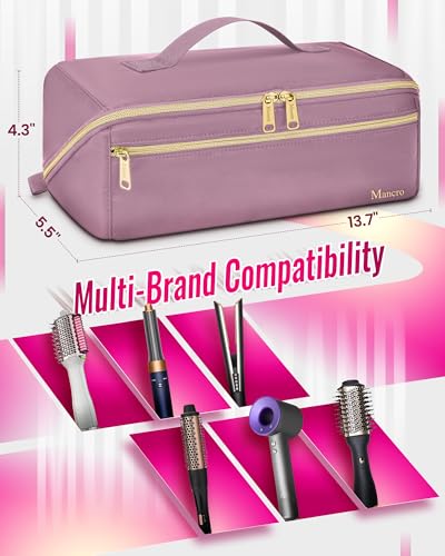 Mancro Hair Tools Travel Bag Compatible with Shark Flexstyle - color: Grey Pink, size: Standard