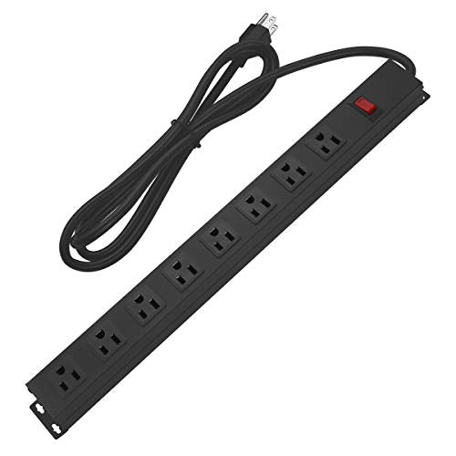 HHOSET Heavy Duty Long 8 Outlets, 14AWG Extension Cord, Black, 25FT, 1 - size: 25ft