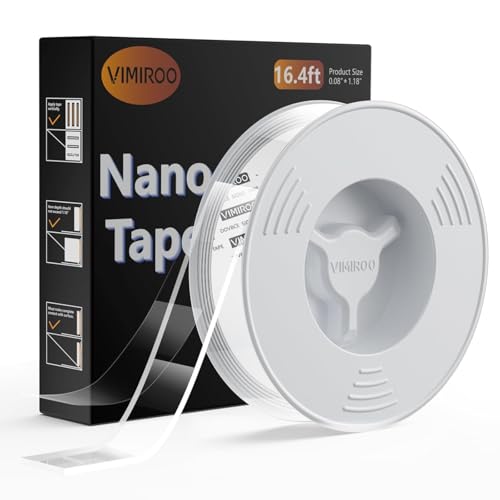 vimiroo Heavy Duty Nano Double Sided Invisible Bond Mounting Tape, 16.4FT