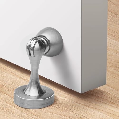 Solid Mental Magnetic Door Stop, Wall Mounted, Silver - color: 1 PCS silver