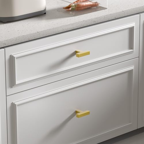 Goldenwarm 10 Pack Cabinet Knobs Gold Drawer Knobs - color: Gold, size: Single Hole Knob