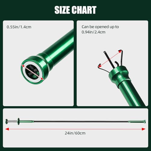 Flexible Grabber Tool, Magnetic 4-Claw Gripper (24", Green) - size: Green Magnetic