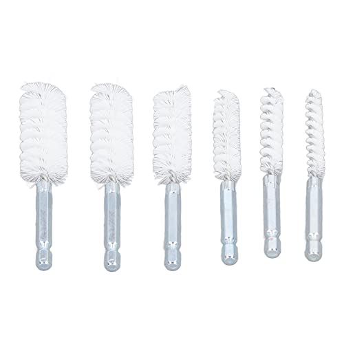 6PCS Hole Cleaning Brushes Bore Brush for Drill Twisted Wire Cleaning Brush Power Drill Cleaning Wire Brush with 1/4in Hex Shank for Power Drill Impact Driver (Nylon (White)) ﻿ - size: Nylon (White)