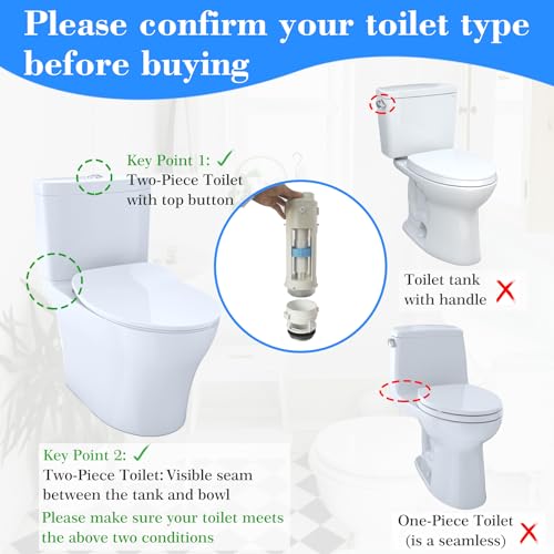 THU224 Toilet Flush Valve Assembly with Mounting Nut Fit for TOTO Two Piece Aquia Toilet Tank #ST412M