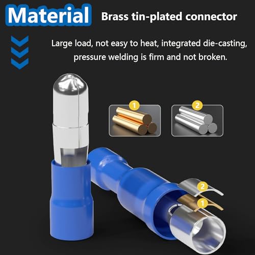 smseace 160PCS Bullet Wire Connectors Assortment Kit 22-16/16-14/12-10AWG Female&Male Bullet Connectors Terminal for Automotive Boat Stereo Industrial Equipment - size: 160Pcs