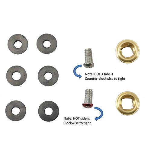 Repair Kit for 4" or 8" Faucets, Rubbers, Screw and Copper Seat, HOT & Cold (Combo-Kit) - style: Combo-Kit