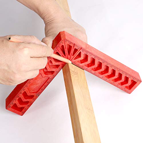 KINJOEK 2 PCS 8 Inch 90 Degree Positioning Squares Corner Clamp Right Angle Clamps Woodworking Clamping Tools for Pictures Frames Boxes Cabinets Drawers, Red - size: 8" 2PCS