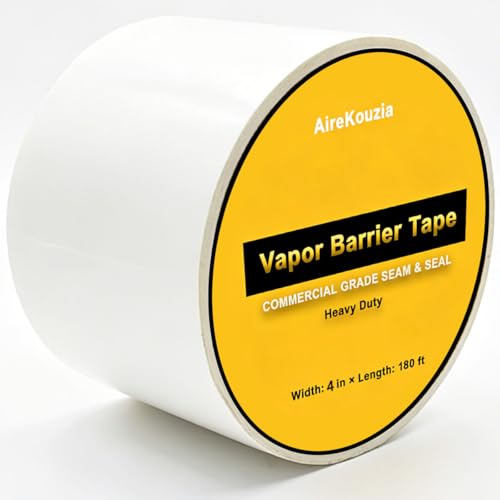Vapor Barrier Tape 4 Inch – White Seam Tape for Crawl Space Insulation Tape - size: 4inx180Ft-1 Roll