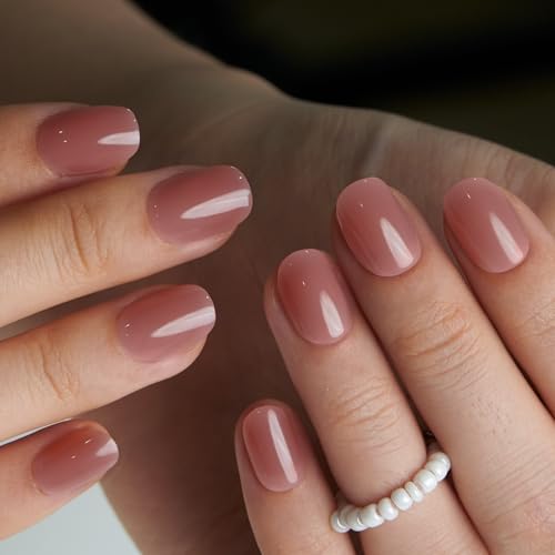 CurvLife Extra Short Oval Press On Nails, Nude Peach Pink, Soft Gel - color: A1 -honey peach