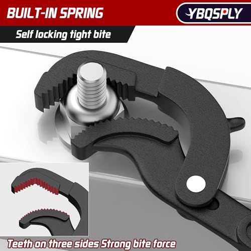 Pipe Wrench Set, 10” and 15” Self Adjusting Wrench 2 Pipe Vise Wrench for 0.55“-2.48”/14-60mm Standard Nuts, Irregular Nuts, Pipes Use