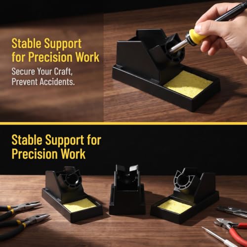 VILLCASE Soldering Stand with Sponge, Aluminum Holder for Wood Burning Pen
