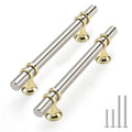 Rergy 10 Pack 4 Inch Hole Center Brushed Nickel and Gold Cabinet Pulls - color: Brushed Nickel&Gold, size: 4-1/16in Hole Center(102mm)