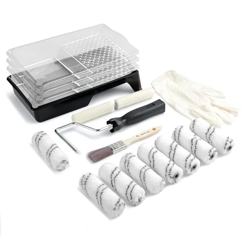 Voomey 4 Inch Paint Roller Kit 17 Pack, Mini Paint Roller Kit - style: 17 pcs 4 Inch Paint Roller Kit