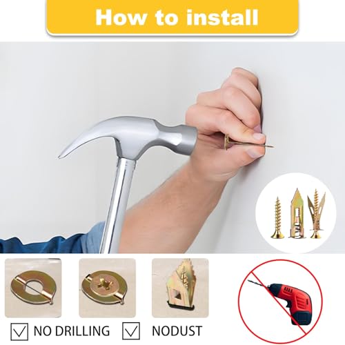 Drywall Self Drilling Anchors with Screws Kit, 200 PCS | 100 PCS Sheetrock Anchors (0.47X1.18inch), 100 PCS Screws, No Drilling or Punching Holes Needed