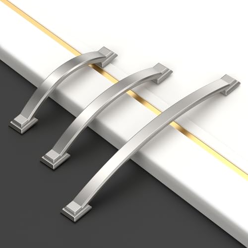 Amerdeco 10 Pack Brushed Satin Nickel Cabinet Pulls 3.75" - color: Brushed Satin Nickel, size: 3.75" hole center