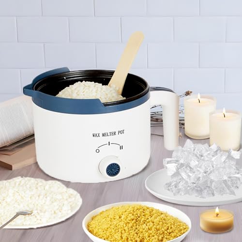 KQU Wax Melting Pot with Thermometer, Electric Wax Melter for Candle Making with Spout 1.5Qt, Small Double Boiler Pot Set for Beginner Adults - size: Wax Melting Pot Kit 2pcs