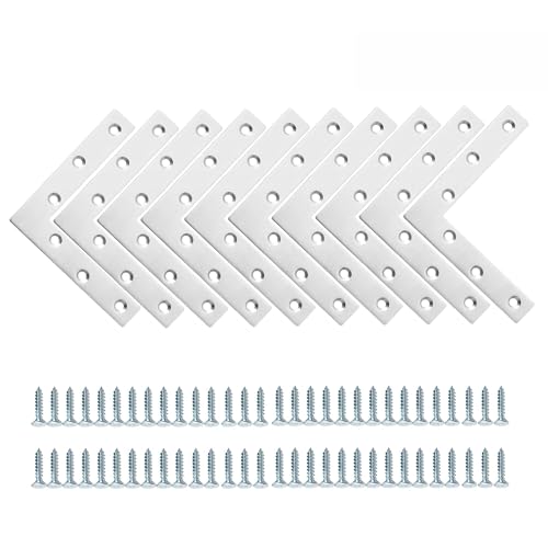 Mooche L Flat Brackets for Wood, Brushed Mending Plate Repair