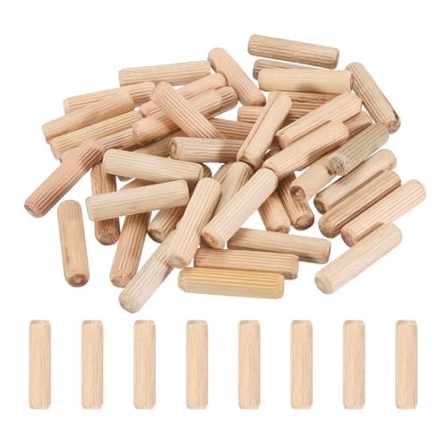 PATIKIL 95 Pcs Wood Dowel Pins 3/8" x 1 1/2" Fluted Wooden Dowels Hardwood Pegs for Woodworking Furniture DIY Crafts Projects Door Art - size: 3/8" x 1 1/2"