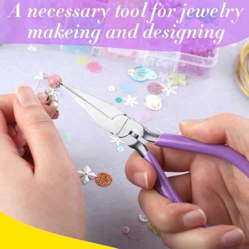 SPEEDWOX Flat Nose Pliers for Jewelry Making Serrated Jaw Pliers Mini Duck Bill Plier Bracelet Bending Plier Jewellery Making Tool Beading Flat Wire Plyer for Wire Wrapping Bending Ring Opening - style: Flat Nose Pliers Serrated Jaws