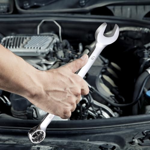 VEVOR 25-Piece Metric Combination Wrench Set, 6-32mm, Open End, Carbon Steel, with Roll-up Pouch, Ideal for Household, Garage, Workshop, Auto Repairs - size: 25PCS (Metric), style: Regular