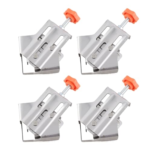 Corner Clamp Set 4 Pack, 90 Degree Right Angle Clamping for Woodworking, DIY Stainless Steel 1.6mm Adjustable Swing Jaw