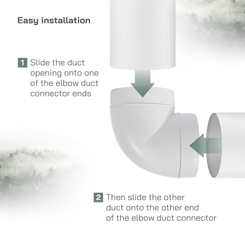 Vent Systems 5" inch Elbow 90 degree Duct Pipe Connector Flexible Round Tube Ventilation Hose ABS Plastic 125 mm - size: 5''
