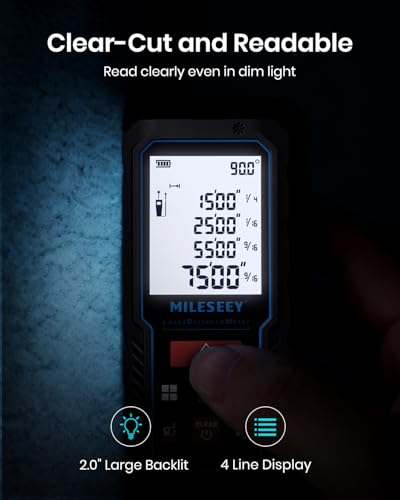 MILESEEY Laser Measure, Laser Measuring Tool with Angle Sensor