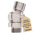 HammerHead Showers® Solid Metal Shower Head Swivel Ball Adapter, Brushed Nickel | Adjustable Pivot Ball To Adjust Showerhead Angle | Universal Connector Joint Fits Fixed, Hand Held & Rain Shower Heads - color: Brushed Nickel