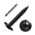 Wensilon（400 pcs）#6×3/4" Phillips Truss Head Wood Screws Black Galvanizing Quick Metal Self Tapping. - color: Black, size: #6×3/4"