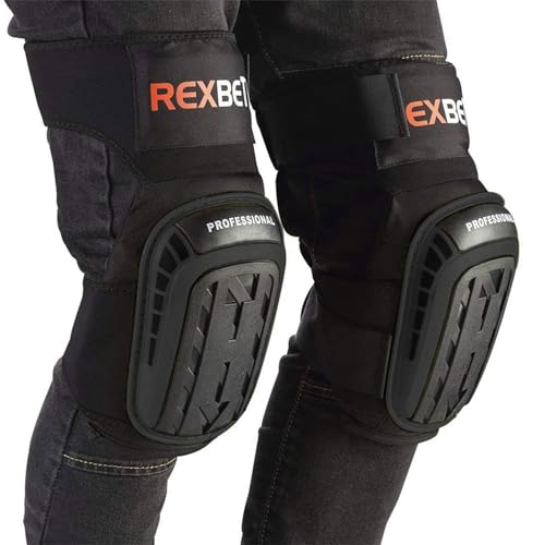 REXBETI Knee Pads for Men, Anti-slip Construction Gel Knee Pads for Work - color: Black