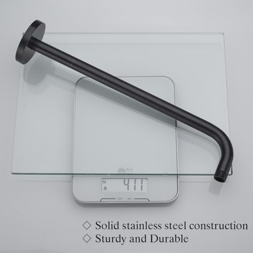RANDOM 16 Inch Shower Arm with Flange,Stainless Steel 90 Degree Rain Shower Head Extension Arm,Wall-Mounted Shower Head Arm for Fixed Shower Head,Oil Rubbed Bronze.RD91018-16-ORB - color: 16″Oil Rubbed Bronze(Round Flange)
