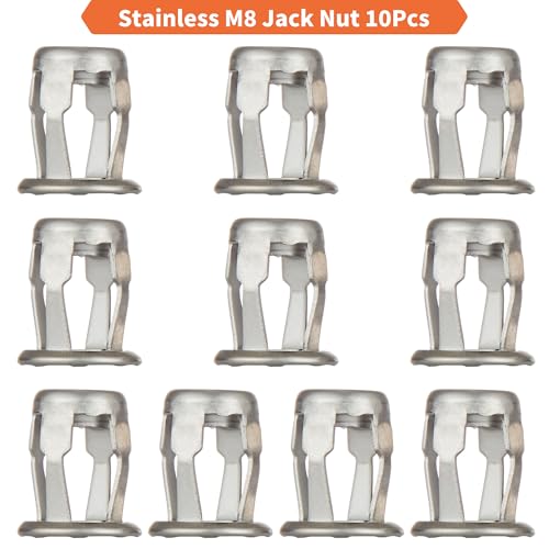 Jack nut Installation Tool Set Hand Thread Insert Jacknuts with Tool Kit - size: Stainless M8 Nuts-10PCS
