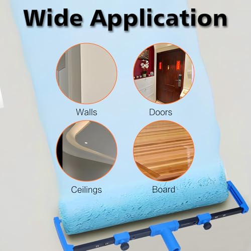 18 Inch Paint Roller Kit with Tray and Extension Pole for Wall Painting - size: 21.26~47.64in Extension Pole