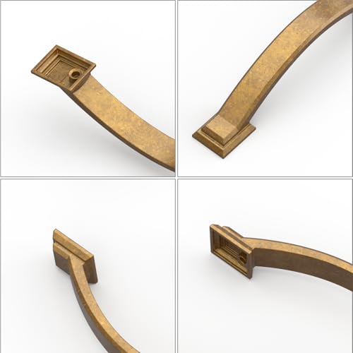 10 Pack Antique Brass Cabinet Pulls 3.75 Inch Kitchen Cabinet Handles - color: Antique Brass, size: 3.75 inch（96mm）, style: 10 Pack