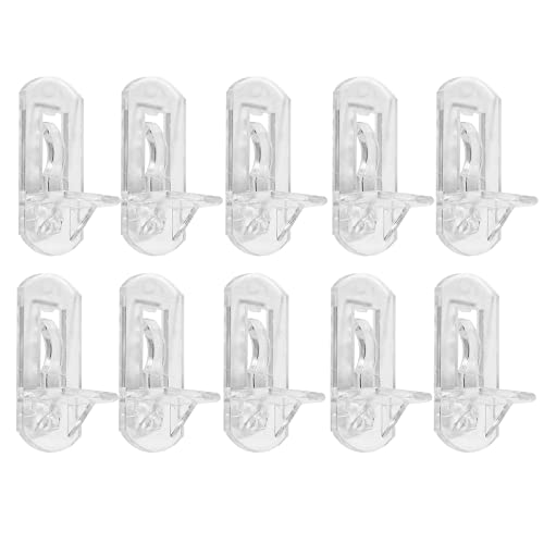 10pcs Locking Shelf Support Pegs, 8mm Shelf Pins Clear Shelf Clips Plastic Shelf Pegs for Shelves, 8mm Peg x 1-3/16" Thick Shelf - size: 8mm Pins