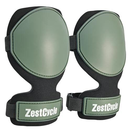 Tactical Knee Pads for Work, Hunting, Construction, Gardening, Paintball w/Foam Padding, Hard Shell & Adjustable Straps (Green) - color: Green