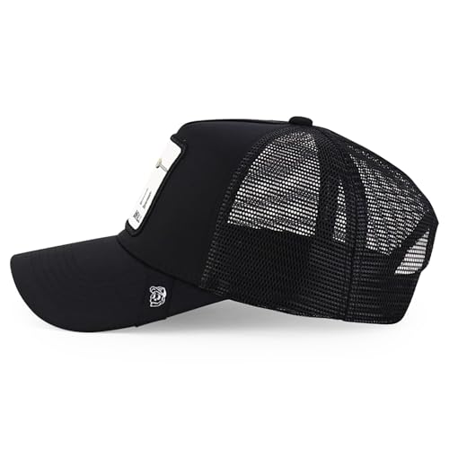 Trendy Apparel Shop 5 Panel Structured Tool Theamed Design Trucker Cap - color: Drill Black