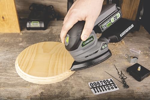 Genesis Cordless Detail Sander 20V G20MAX with Dust Bag, Sandpapers, Battery, and Charger - style: Cordless Detail Sander